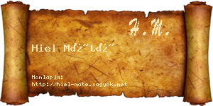 Hiel Máté névjegykártya